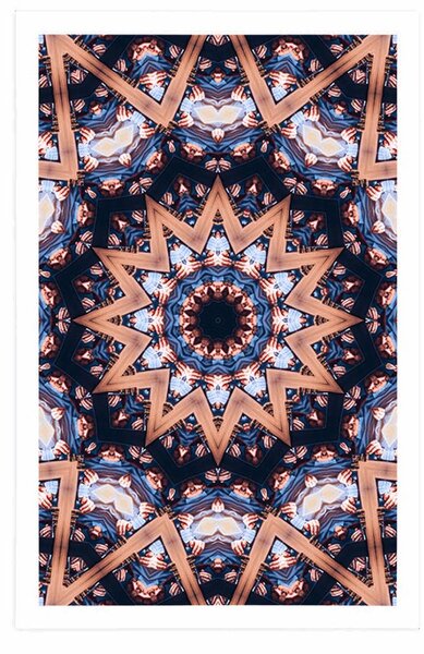 Plakat Mandala sa zanimljivim elementima u pozadini