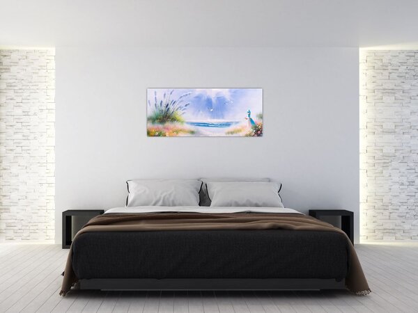 Slika - Romantična plaža, oljna slika (120x50 cm)