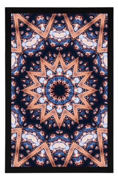 Plakat Mandala sa zanimljivim elementima u pozadini