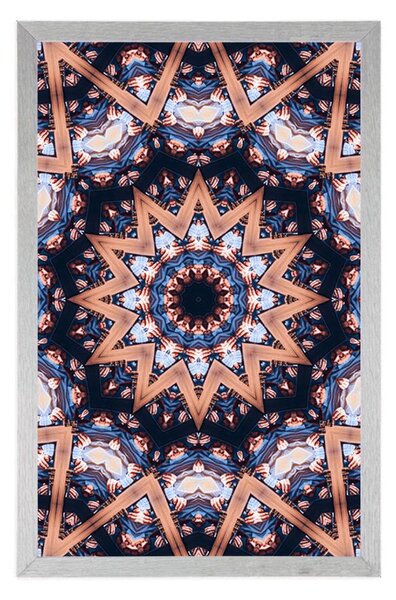 Plakat Mandala sa zanimljivim elementima u pozadini