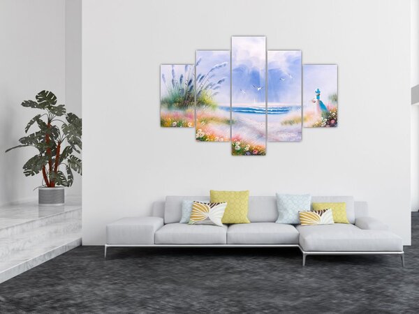 Slika - Romantična plaža, oljna slika (150x105 cm)