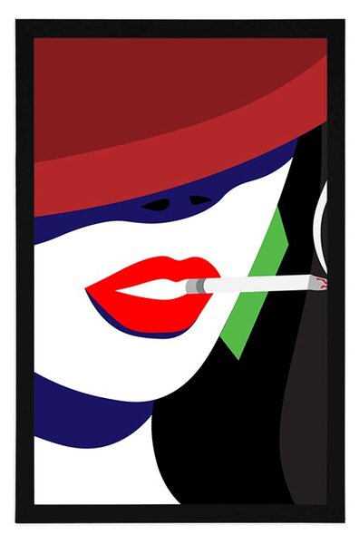 Plakat žena u šeširu u pop-art stilu