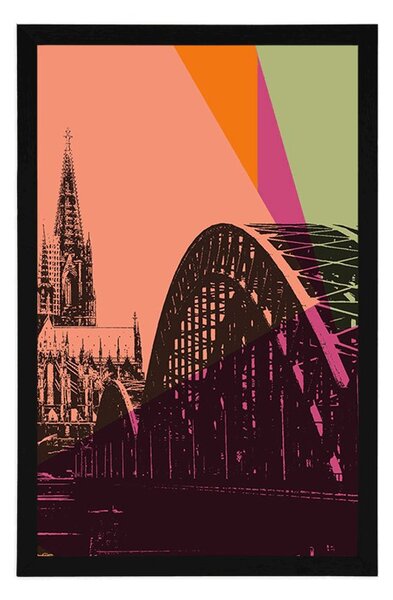 Plakat digitalna ilustracija grada Kölna