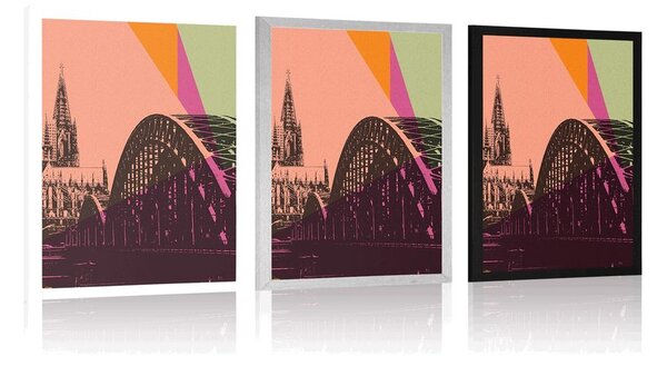 Plakat digitalna ilustracija grada Kölna