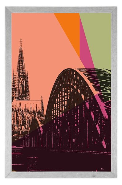 Plakat digitalna ilustracija grada Kölna