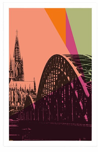Plakat digitalna ilustracija grada Kölna