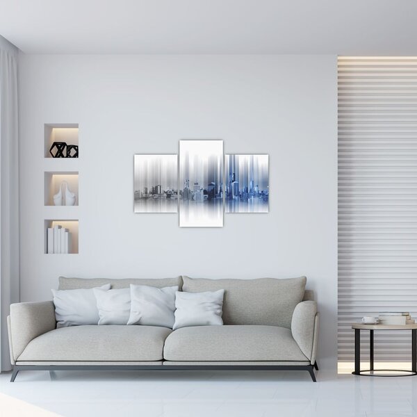 Slika - Panorama mesta, modro-siva (90x60 cm)