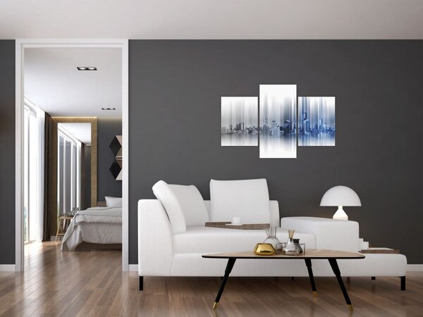 Slika - Panorama mesta, modro-siva (90x60 cm)