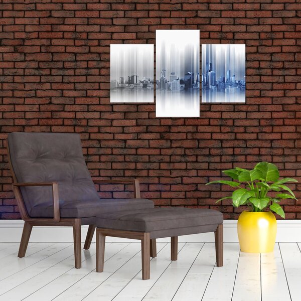 Slika - Panorama mesta, modro-siva (90x60 cm)