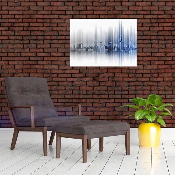 Slika - Panorama mesta, modro-siva (70x50 cm)
