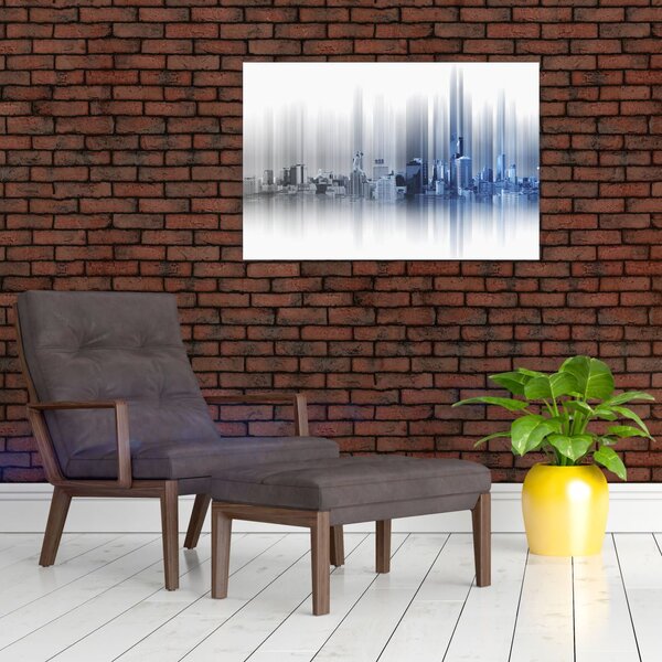 Slika - Panorama mesta, modro-siva (90x60 cm)