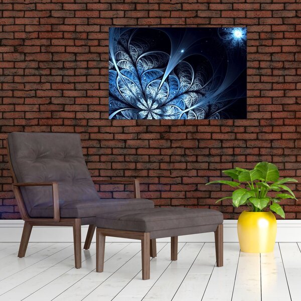 Slika temno modre rože (90x60 cm)