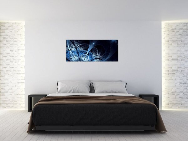 Slika temno modre rože (120x50 cm)