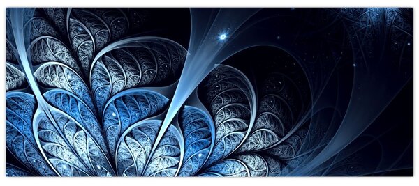 Slika temno modre rože (120x50 cm)