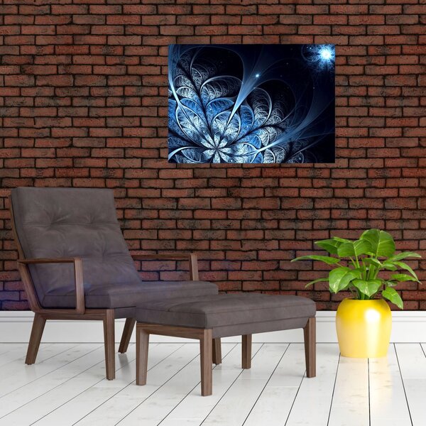 Slika temno modre rože (70x50 cm)