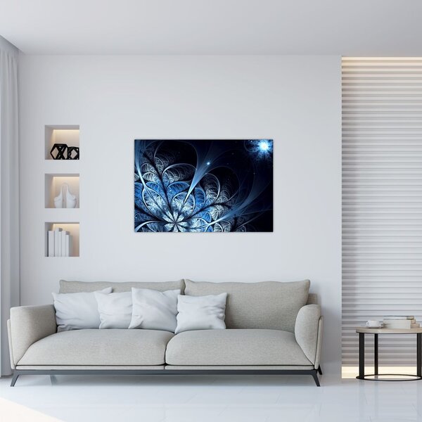 Slika temno modre rože (90x60 cm)