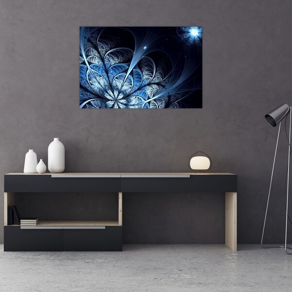 Slika temno modre rože (90x60 cm)
