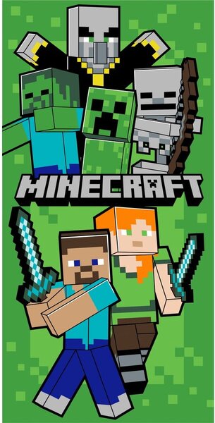 Zeleni pamučan dječji ručnik 70x140 cm Minecraft Let´s Survive – Jerry Fabrics
