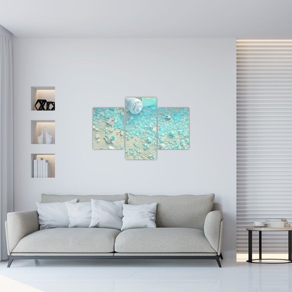 Slika - Morsko vzdušje v turkiznih odtenkih (90x60 cm)