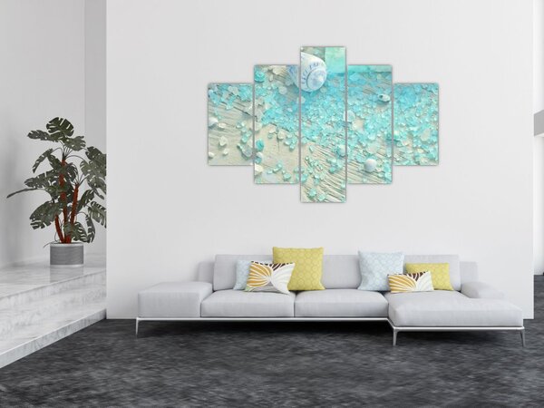 Slika - Morsko vzdušje v turkiznih odtenkih (150x105 cm)