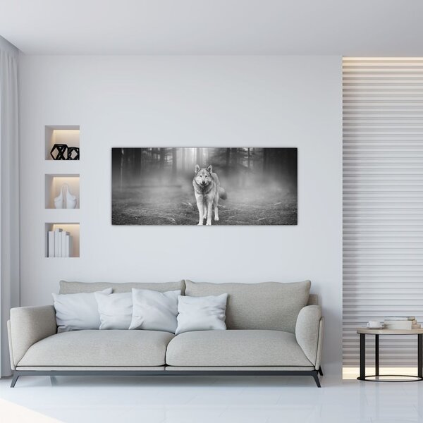 Slika - Gozdni čuvaj, črno-bela (120x50 cm)