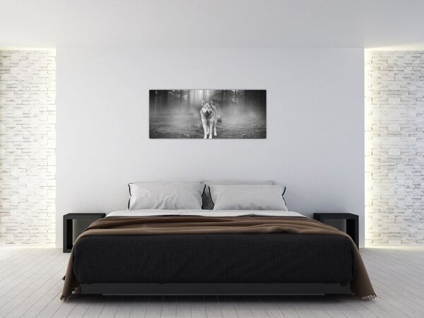 Slika - Gozdni čuvaj, črno-bela (120x50 cm)