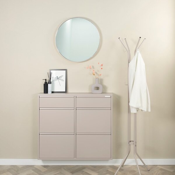 Smeđe-sivi metalni preklopni ormarić za cipele 98x86x15 cm Billy – Spinder Design