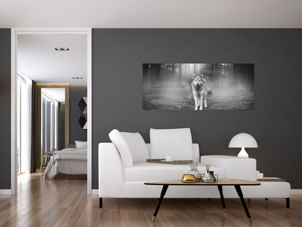 Slika - Gozdni čuvaj, črno-bela (120x50 cm)