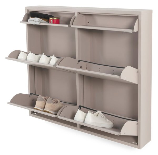 Smeđe-sivi metalni preklopni ormarić za cipele 98x86x15 cm Billy – Spinder Design