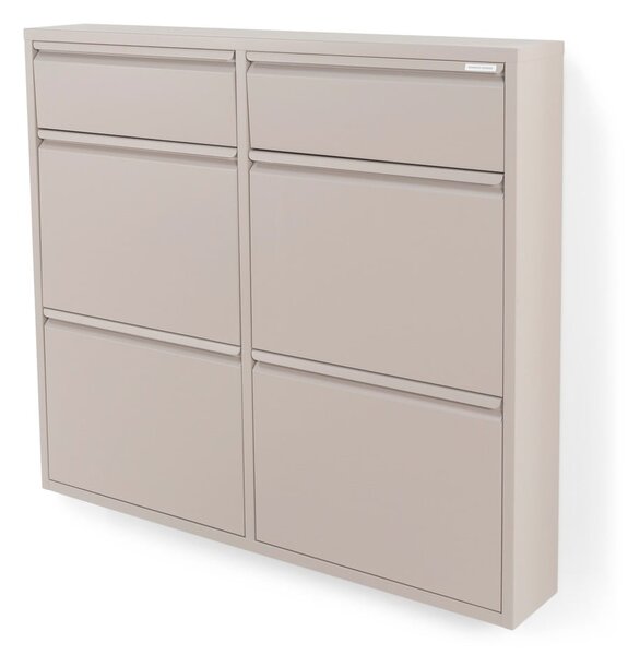 Smeđe-sivi metalni preklopni ormarić za cipele 98x86x15 cm Billy – Spinder Design