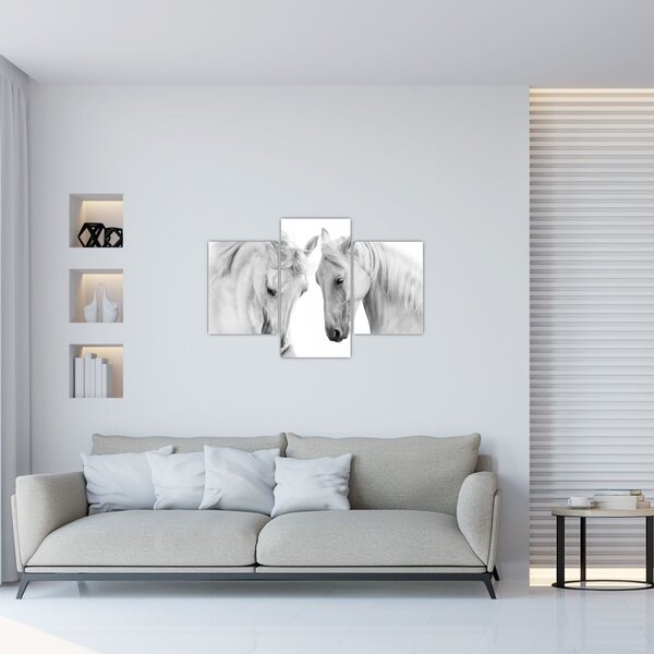 Slika belih konjev (90x60 cm)