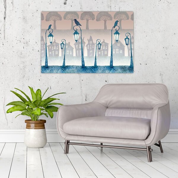 Slika - Krokarji stražijo mesto (90x60 cm)