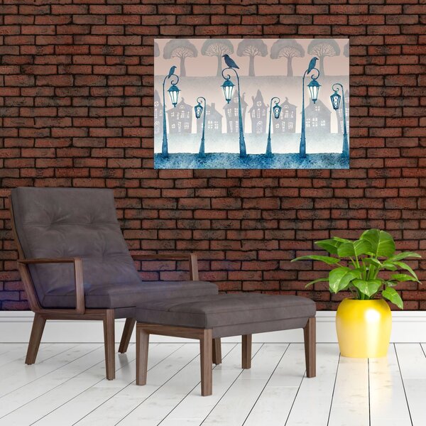 Slika - Krokarji stražijo mesto (90x60 cm)