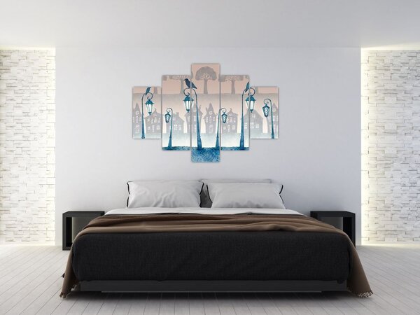 Slika - Krokarji stražijo mesto (150x105 cm)