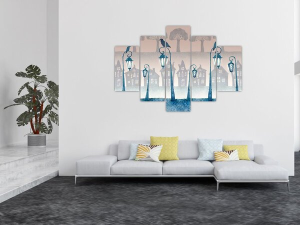 Slika - Krokarji stražijo mesto (150x105 cm)