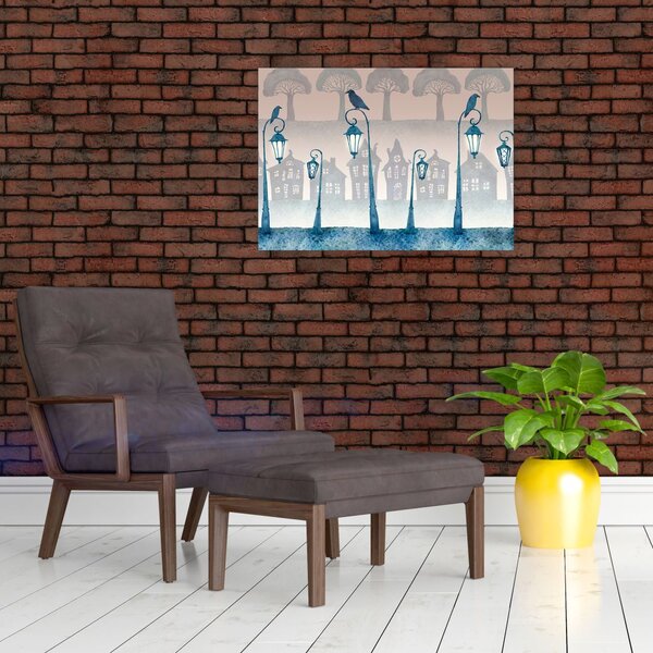 Slika - Krokarji stražijo mesto (70x50 cm)