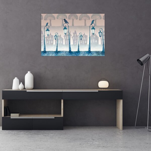 Slika - Krokarji stražijo mesto (90x60 cm)