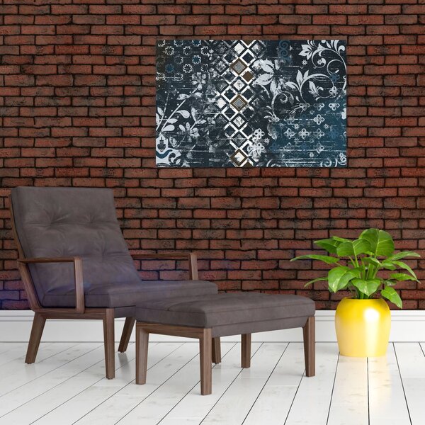 Slikanje s cvetličnim dekorjem (90x60 cm)