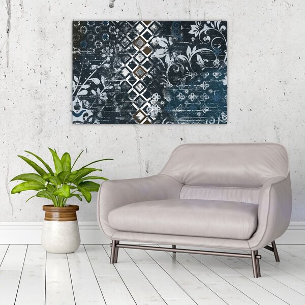 Slikanje s cvetličnim dekorjem (90x60 cm)