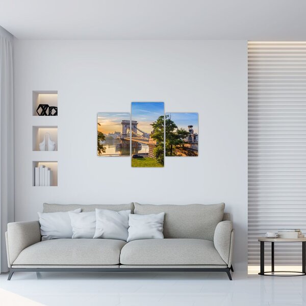 Slika - Most čez reko, Budimpešta, Madžarska (90x60 cm)