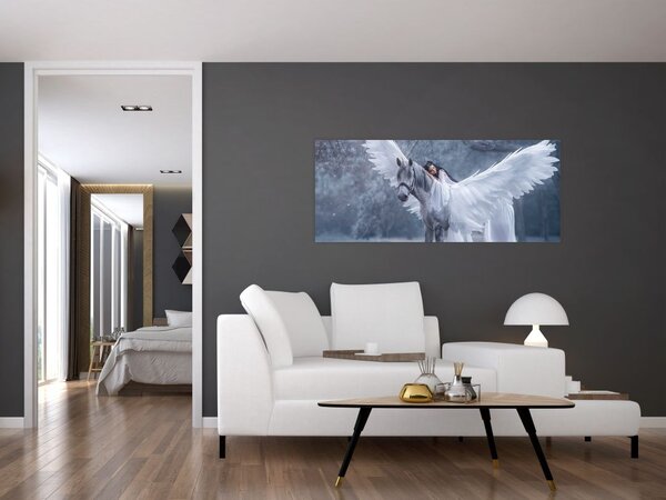 Slika dekleta na samorogu (120x50 cm)
