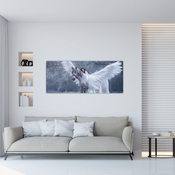 Slika dekleta na samorogu (120x50 cm)