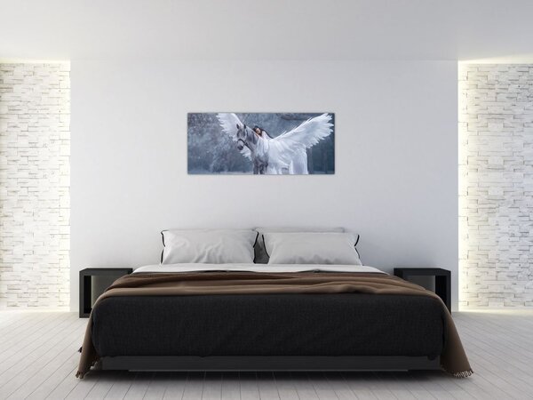 Slika dekleta na samorogu (120x50 cm)