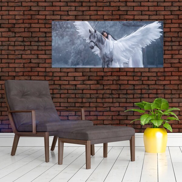 Slika dekleta na samorogu (120x50 cm)