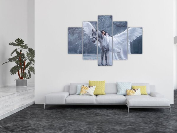 Slika dekleta na samorogu (150x105 cm)