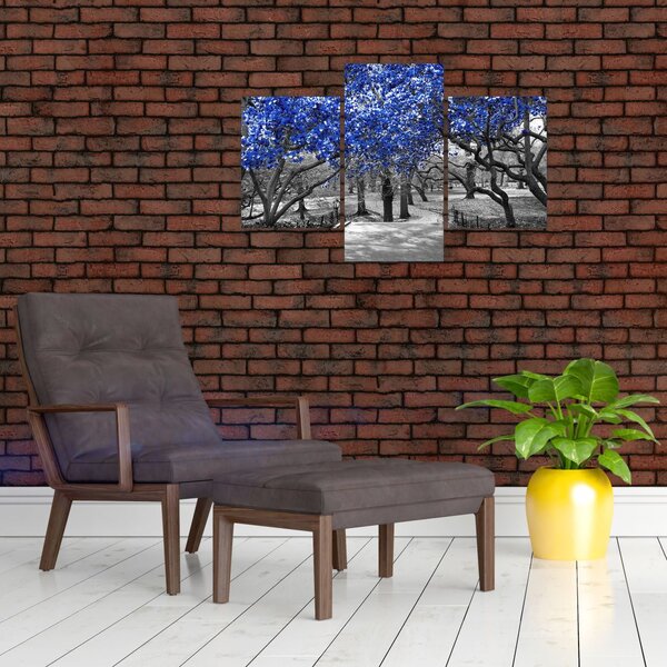 Slika - Modra drevesa, Central Park, New York (90x60 cm)