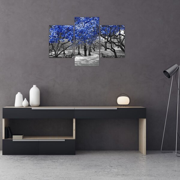 Slika - Modra drevesa, Central Park, New York (90x60 cm)