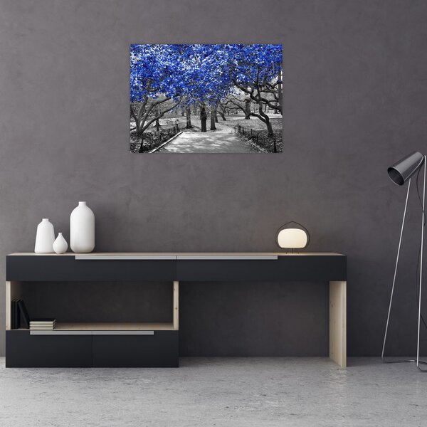 Slika - Modra drevesa, Central Park, New York (70x50 cm)