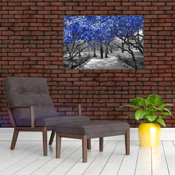 Slika - Modra drevesa, Central Park, New York (90x60 cm)