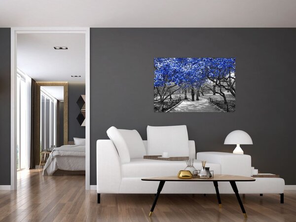 Slika - Modra drevesa, Central Park, New York (90x60 cm)